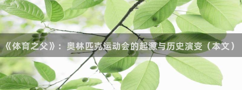 《体育之父》：奥林匹克运动会的起源与历史演变（本文）